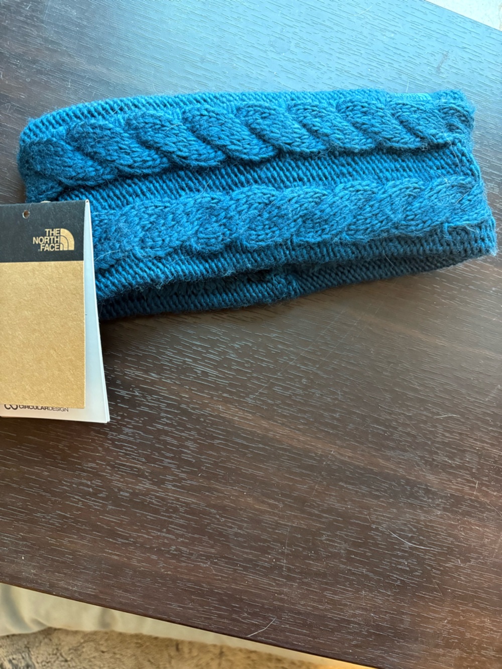 The North Face Cable Knit OH MEGA HEADBAND TURQUOISE  ONE SIZE Headband NWT